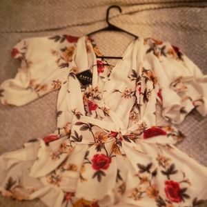 White floral blouse